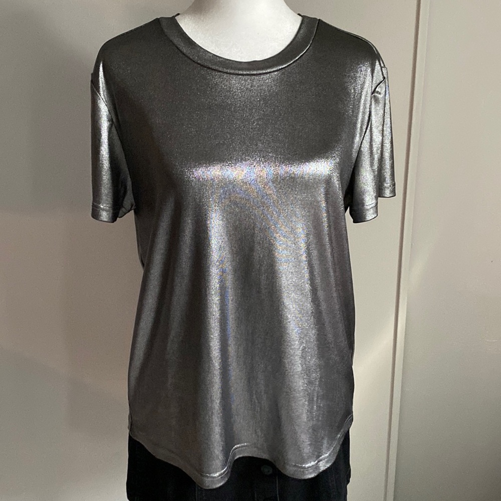 New BB Dakota by Steve Madden NEVER METAL FOR LESS Dressy Metallic T-Shirts